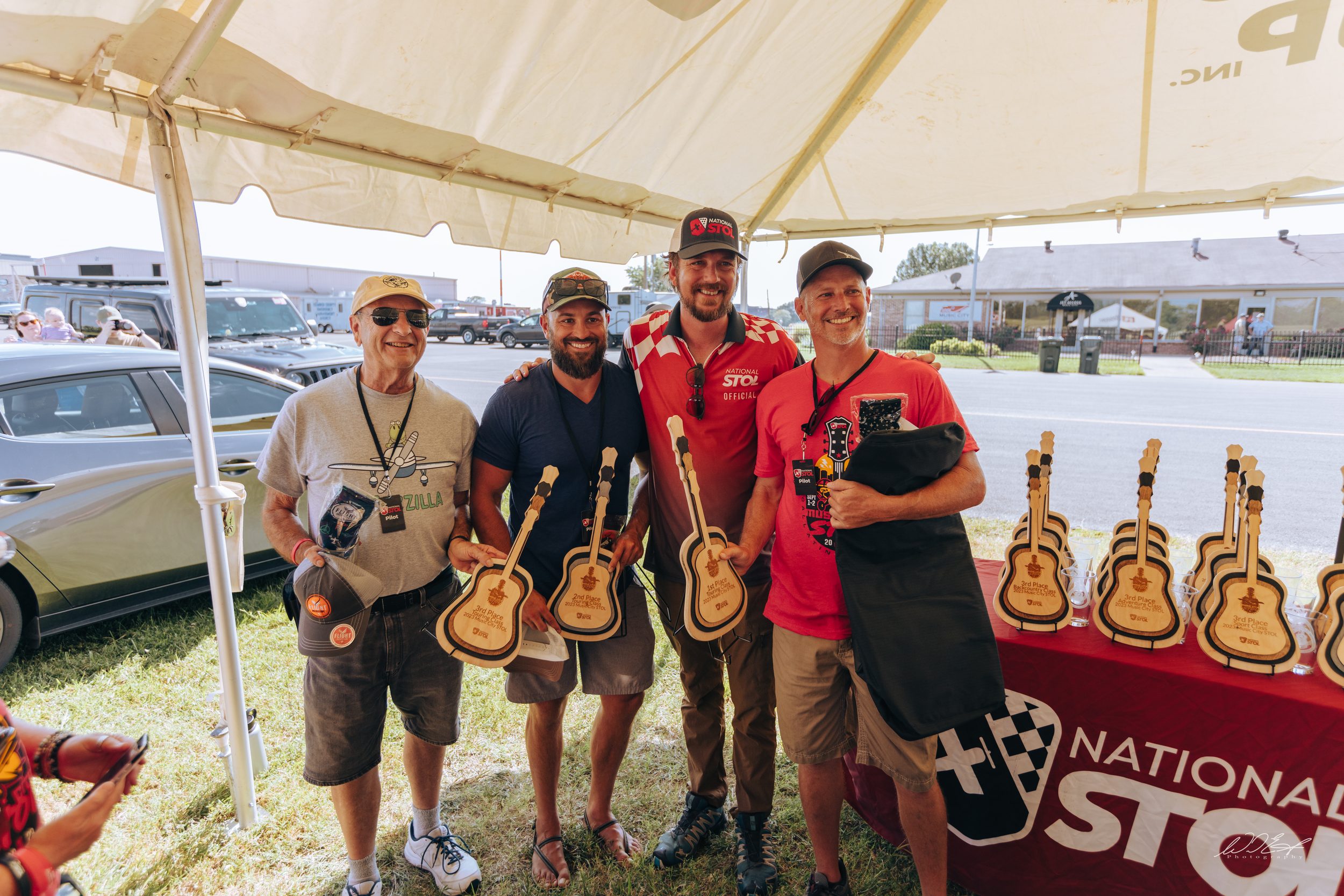 Class winners with their guitar trophies