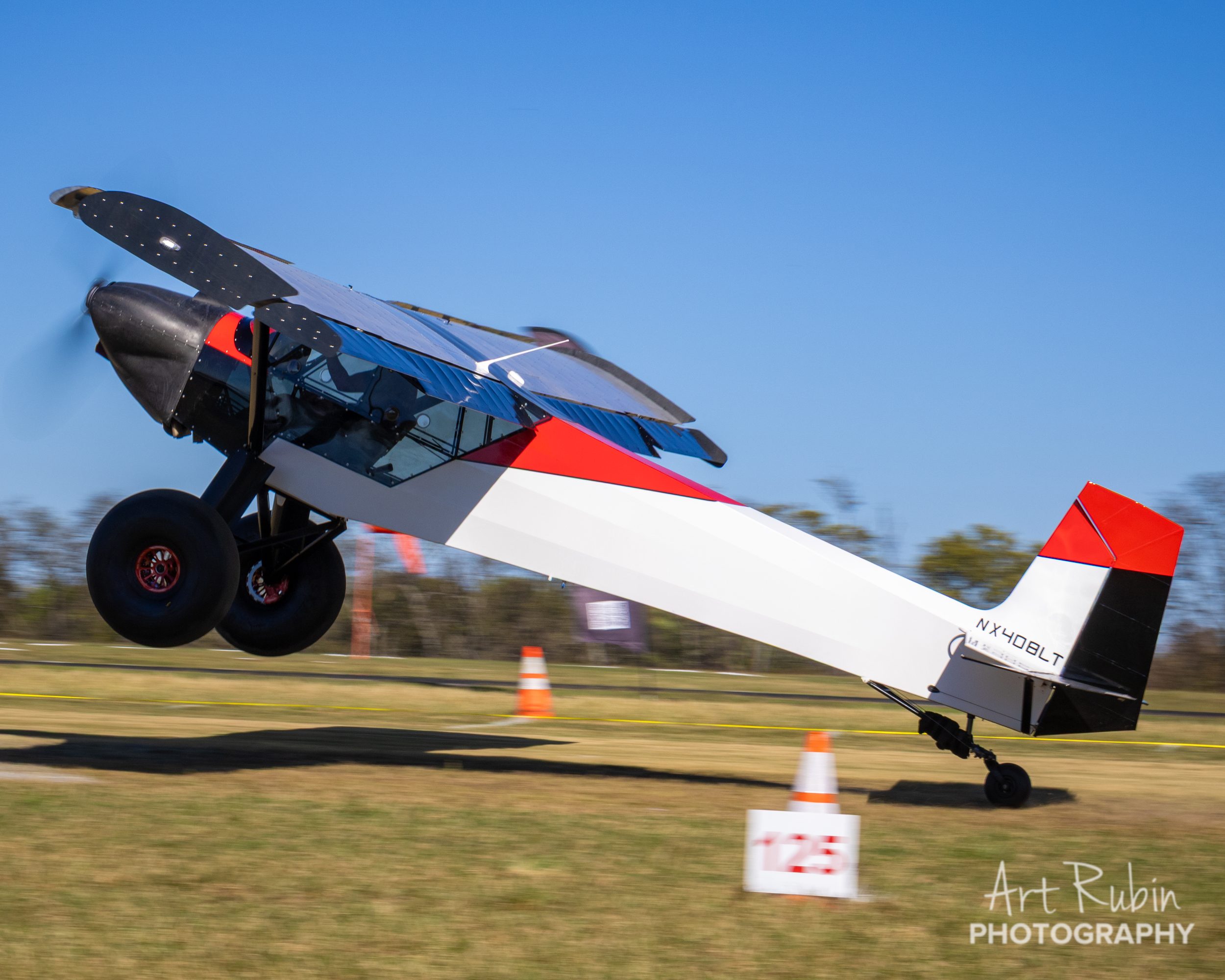 Touchdown measured to the foot — the 125' distance marker on the landing zone