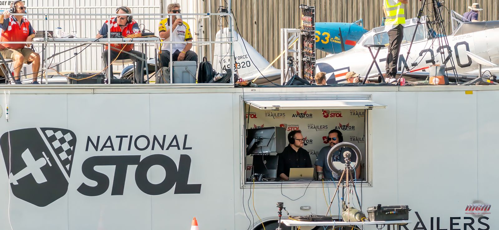 National STOL commentators calling the action from the broadcast booth
