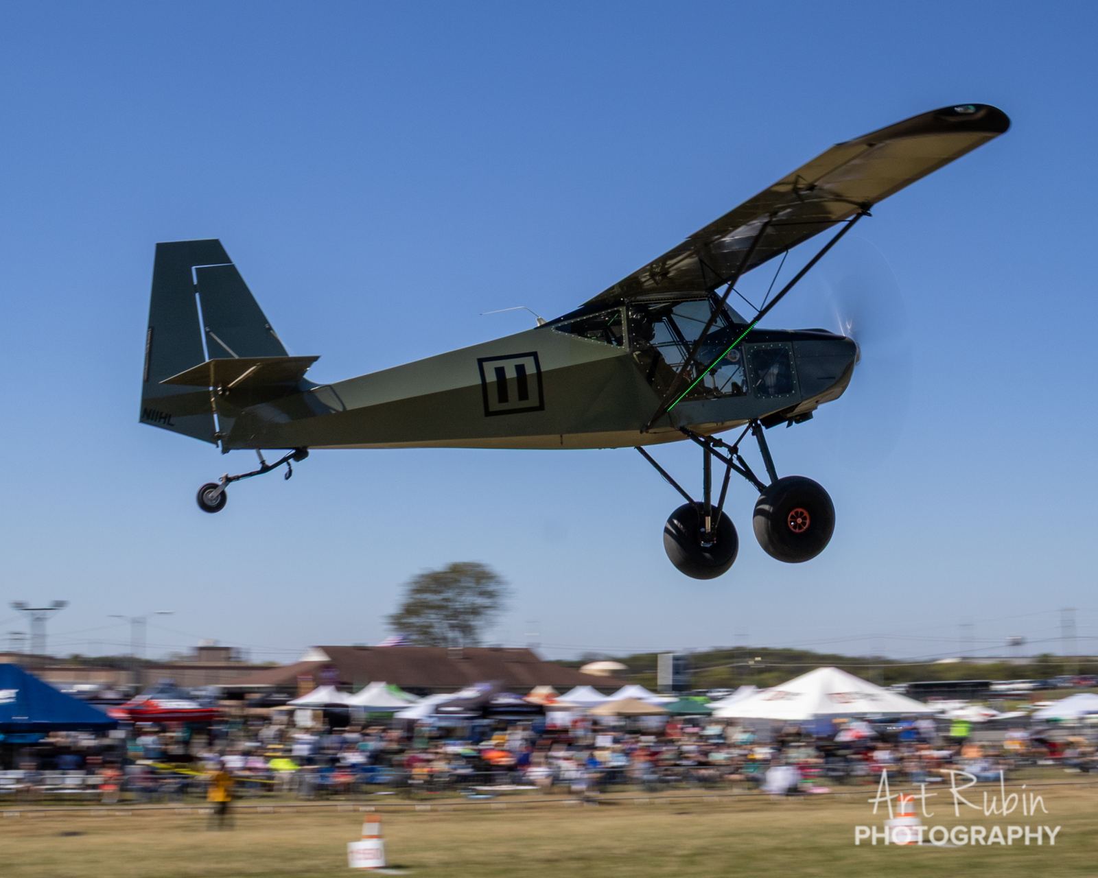 Competitor on short final over the crowd line