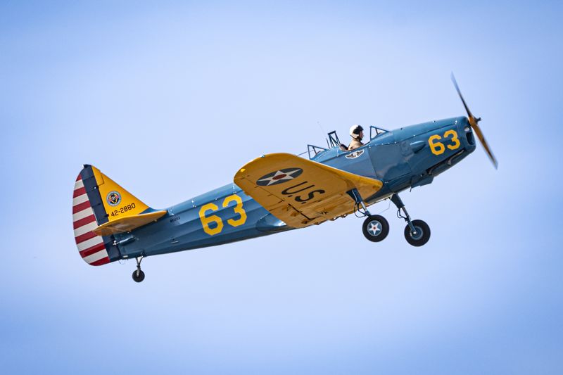 The CAF Music City Wing PT-19 on a pass over the field