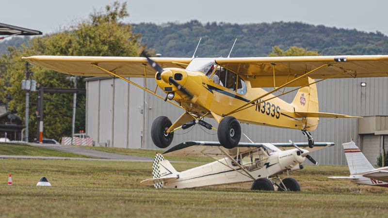 Race 333 · Dan Watson · Piper PA-18 N333S at the 175-foot marker