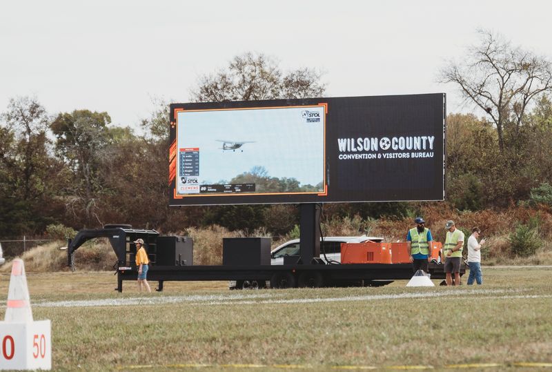 The Wilson County CVB LED wall across the runway